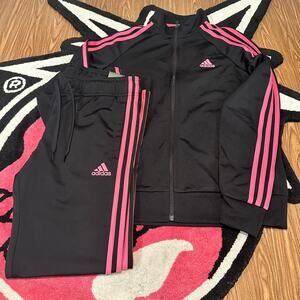 Women’s Size S Adidas Black & Pink Tracksuit – As Pictured